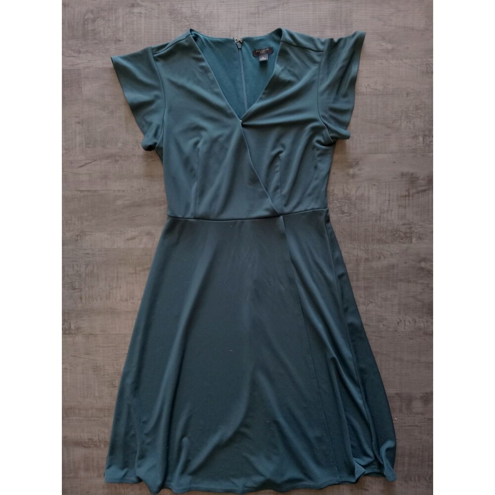 Ann Taylor Petite Size 0 Dark Teal Wrap A-Line Dress